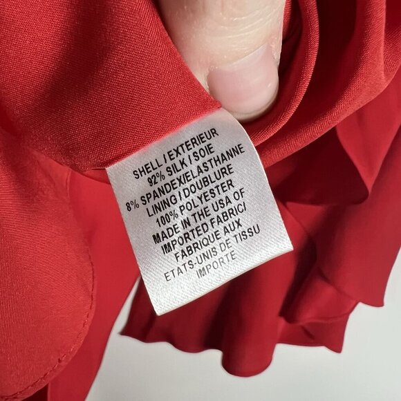 Milly Women Beetle Flutter Sleeve V Neck Mini Dress Red Size 4 Designer Party - Picture 6 of 11